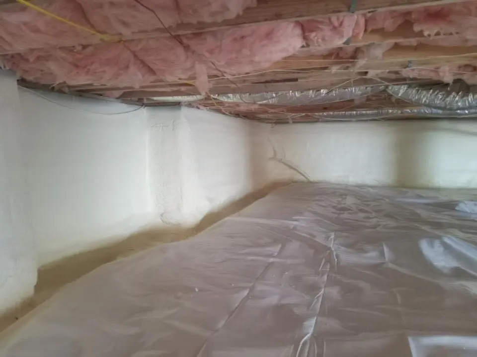 Crawl space encapsulation with closed-cell spray foam for Roof Leak Repair in St. Rose