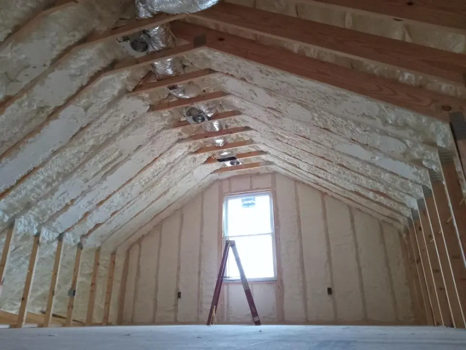 Spray foam roofing application for Crawl Space Insulation project in St. Rose